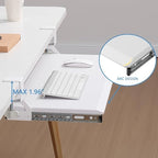 ETHU Small Keyboard Tray Under Desk with Metal Rail, 19.7x11.8", White - Image 2