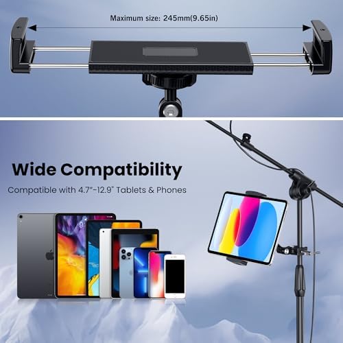 CreaDream iPad Holder for Mic Stand, Aluminum Tablet Holder for Mic Music - Image 5