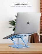 Aoviho Adjustable Laptop Stand for Desk,Portable Laptop Stand Holder and Riser,Foldable Aluminum Notebook Computer Stands for MacBook Air Pro HP Lenovo Dell Samsung Chromebook, 10-15.6 inch, Sky Blue - Image 5
