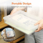 Lifewit 6 Pack Paper Organizer Storage, 12x9 Multi-Purpose Plastic File Box with Latching Lids, Containers for A4, Letter, Scrapbook, Document, Magazine, Art Supplies, Clear - Image 7