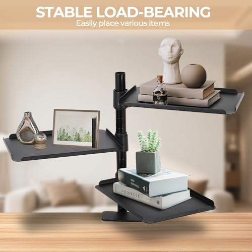 FAHKNS Multifunctional Desk Clamp Shelf, 3-Tier Clamp on Desk Shelf - Image 5