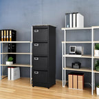 BYNSOE 4 Drawer File Cabinet with Lock Metal Vertical File Cabinet Office Home Vertical File Cabinet for A4 Legal/Letter Size Narrow File Cabinet Locked,Assembly Required - Image 6