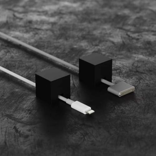 Black Stainless Steel Cable Clips, Cord Organizer Cable Management, USB Cable Holder Wire,Wire Organizer for Desk,Nightstand and Office Cable Management，Not Magnetic (Frosted Black 2pc) by Eyepkildly