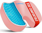 Gel Seat Cushion, Cooling Memory Foam Cushion for Office Chair, Pink by CushZone