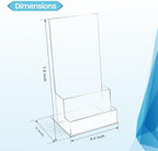6 Pack Acrylic Brochure Holder Stand 4", Trifold Business Rack Card Holder - Image 2