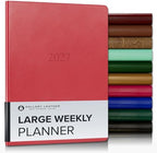 Gallery Leather Large Weekly Planner 2026-2027 Caribbean Red by GalleryLeather