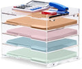 File Paper Organizer Letter Tray For Desk Office Supplies Folder Accessories Storage, Clear Acrylic, For Home School Desktop Organization by MySpaceOrganizers
