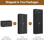 Polup 86" Tall Metal Kitchen Pantry Storage Cabinet with Doors and Shelves - Image 6