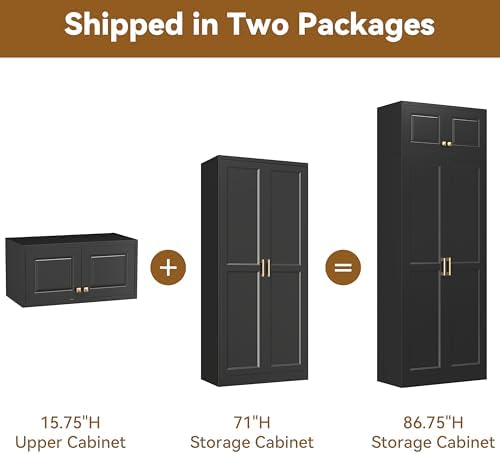 Polup 86" Tall Metal Kitchen Pantry Storage Cabinet with Doors and Shelves - Image 6