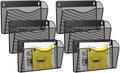 6 Single Pocket Wall File Holder, Mesh Hanging File Folder Paper Organizer, Vertical Wall Mounted Mail Basket, Storage Organization Magazine Rack for Office, Home and School, Black by GDINDINFAN
