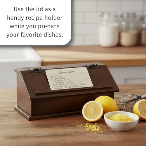 DutchCrafters Solid Brown Maple Wood Double Recipe Card Holder for Baking, Cooking - Kitchen Decor & Organization Box, Holds 4x6 or 3x5 Cards - Amish Made in USA (Earthtone) - Image 7
