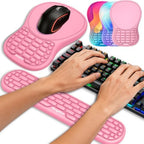 Ergonomic Keyboard Wrist Rest and Mouse Pad Wrist Support Set, Pink by Sangkoo