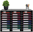 Desktop Literature Organizer, Vertical Desktop Sorter Paper Organizer Storage, Adjustable File Sorter Mail Center Magazine Holder, Paper Storage Cabinet Classroom Mailbox - Image 2