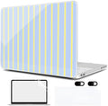 MEEgoodo 4-in-1 Printed Case for MacBook Neo 13 inch 2026 Release Model A3404, Laptop Hard Shell Cases with Keyboard Skin & Screen Protector & Webcam Covers, Yellow&White Stripes by MEEgoodo