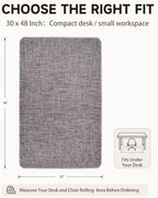 Funwheat Woven Office Chair Mat for Hardwood Floor, 30 x 48 in, Dark Grey - Image 2