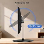 UPERGO Stand for Monitor 15" - 24", 180° Tiltable Heavy Duty All Aluminum Base, Compatible with Smart Displays & VESA Mount Speakers, Easy Assembly (Black) - Image 4