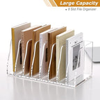 SANRUI Acrylic Desk File Organizer, 8 Slot Clear Magazine File Holder - Image 7