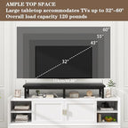 IBUYKE 45" Large TV Riser for 32-60 inch TV,Tabletop Short TV Stand with Storage and Steel Legs,Dual Screen Office Desk,Stand Riser,TV Riser Stand for Home,Bedroom,Living Room,Black TVT002B - Image 5
