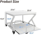 Natwind 2 Tier Printer Stand,23.6''x23.6'',with Pull Out Shelf,White - Image 4