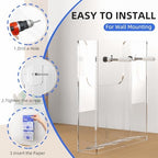 4 Pack 8.5 X 11 Inch Acrylic Brochure Holder Wall Mount, Pamphlet Holder Wall Mount, Clear Plastic Brochure Display Stand, Literature Flyer Holder Rack For Pamphlets, Mail , Magazines, Booklets Hold(With Business Card Holder) - Image 6
