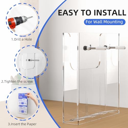 4 Pack 8.5 X 11 Inch Acrylic Brochure Holder Wall Mount, Pamphlet Holder Wall Mount, Clear Plastic Brochure Display Stand, Literature Flyer Holder Rack For Pamphlets, Mail , Magazines, Booklets Hold(With Business Card Holder) - Image 6