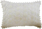 The HomeCentric Decorative Toss Pillows, Decorative Pillow Covers 12x14 inch (30x35 cm) Ivory, Cotton Rectangular Pillow Covers, Handmade Pillow Covers - Cozy Crochet by TheHomeCentric