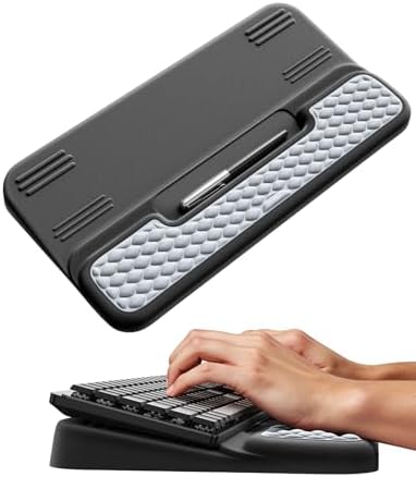 Vaydeer Wrist Rest with Keyboard Stand, Computer Wrist Support Pad, Ergonomic Keyboard Riser Holder Lift Tray with Wrist Pad, Soft Memory Foam Desk Cushion, Palm Arm Hand Typing for Office Home Gift by Vaydeer