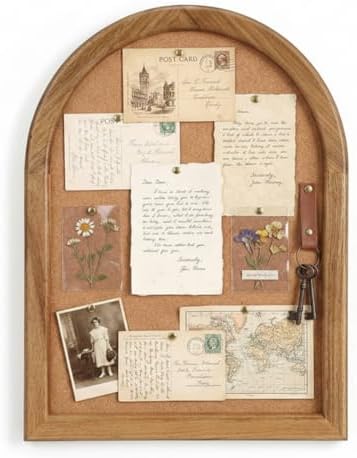 Novabright Arched Cork Board for Walls 17 x 13'' Vintage Pin Board for Wall - Image 5