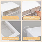 2 Packs Large Stackable Desk Organizer Drawers, Plastic Desk Storage Drawers, Makeup Organizer Drawers with 3 Drawers for Desk, Home, School, Desktop, Dressing Table(White) - Image 4
