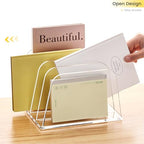 YUXUN Desk File Organizer,4-Section Clear Acrylic Desk Organizer,Vertical File Sorter Holder Organization for Office School & Classroom - Image 5