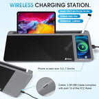 Varhomax Glass Desk Whiteboard with Wireless Charger, Desktop Organizer - Image 2