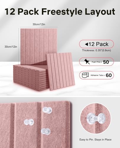 48" x 36" Large Cork Bulletin Board Tiles, Peel and Stick Felt Wall Panels for Vision, Message Center, Picture and Prayer Board for Office, Dorm, Room and Desk Decor(Pink) - Image 2