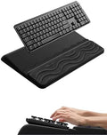 Wrist Rest for Computer Keyboard, 2 in 1 Keyboard Wrist Support Pad, Memory Foam Keyboard Riser Holder Lift Tray with Wrist Pad for Easy Typing for Office Desk, Home, School (150-Black) by Unknown