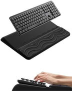 Wrist Rest for Computer Keyboard, 2 in 1 Keyboard Wrist Support Pad, Memory Foam Keyboard Riser Holder Lift Tray with Wrist Pad for Easy Typing for Office Desk, Home, School (150-Black) by Unknown