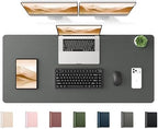 YSAGi 47.2" x 24" Large PU Leather Desk Mat for Keyboard and Mouse - Waterproof Non-Slip Desk Pad Protector for Office, Home, Writing Desk, Dark Grey by YSAGi
