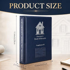 The Homeowner's Book of Records, Large Hardcover Home Management Binder for Real Estate Agent Closing Gift, 11.4 x 10.6 Inch Navy Blue Organize Household Receipts & Repair Maintenance Log Book - Image 2