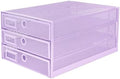 EXERZ Paper Sorter 3 Tier Drawers A4 / Multifunctional Desk Organiser/Letter Tray - Documents, Magazines, Notebooks and Letters - Light Purple by Exerz