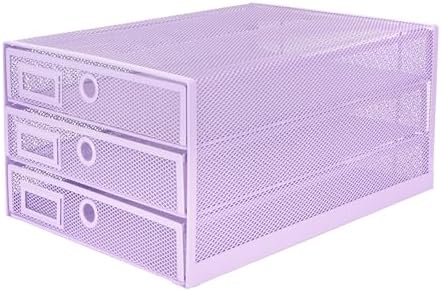 EXERZ Paper Sorter 3 Tier Drawers A4 / Multifunctional Desk Organiser/Letter Tray - Documents, Magazines, Notebooks and Letters - Light Purple by Exerz
