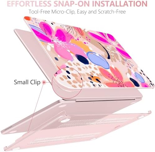 DONGKE Compatible with MacBook Neo 13 Inch Case 2026 A3404 A18 Pro chip & Touch ID, Plastic Hard Shell with Keyboard Cover, Screen Protector & Dust Plugs, Floral Artistic - Image 5