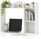 BECOMFORT Desk Hutch, Desk Organizer Shelf w/ 5 Storage Compartments, up to 27” Monitor, Wooden Display Rack, Desktop Bookshelf for Vanity Dressing Tabletop College Dorm Home & Office by BECOMFORT