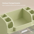HBlife Desk Organizer with Pencil Pen Holder for Desk, Pen Organizer with 2 Drawers, Desk Organizers and Accessories with Compartments, Desktop Storage for Office, Home, School, Art Supplies, Green - Image 3