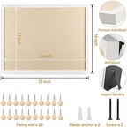 Miratino Large Bulletin Board 23x18 inch with Linen Cork Boards Wall Decor Hanging Pin Wood Framed Display Bulletin Cork Photo Picture Board Light for Room School Office 20-Pushpin Vintage White - Image 3