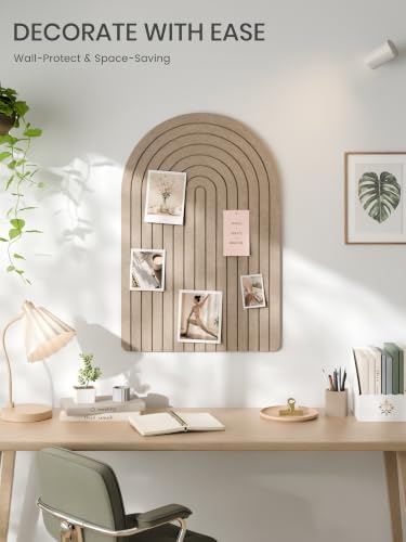 Large Arched Felt Bulletin Board 35.4''×23.6'', Taupe - Image 2
