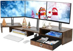 Monitor Riser for 3 Monitors, Angle Adjustable Monitor Stand with Drawer by CareDear