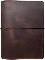 Travelers Notebook Cover with Inner Pockets, Card Slots and Pen Holder, B6 Size, Dark Brown by newestor