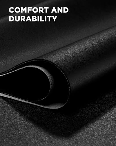 YSAGi 55" x 24" Large PU Leather Desk Mat for Keyboard and Mouse - Waterproof Non-Slip Desk Pad Protector for Office, Home, Writing Desk, Black - Image 6