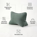 Pat. Pend. Corduroy Lumbar Support Pillow for Sitting and Posture Support, Triangle Cushion for Bed, Sofa or Couch, Reading Back Pillow with Removable Washable Cover, Peacock Blue - Image 4