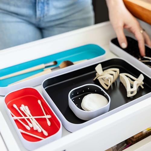 Three by Three Seattle Metal Drawer Organizer Tray Set, 10-Pc, 1" (Multi) - Image 4