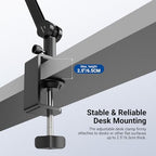 NEEWER BASICS Microphone Boom Arm, 31" Flexible Mic Desk Stand Mount, Compatible with Blue Yeti FIFINE AM8 K669B HyperX QuadCast S SoloCast AT2020 Shure SM7B MV7 for Gaming Streaming Recording, MS050 - Image 4