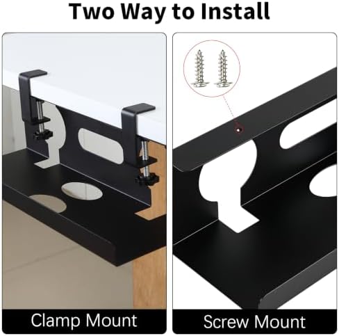 Under Desk Cable Management Tray, Heavy Duty Cord Organizer Clamp Mount - Image 4